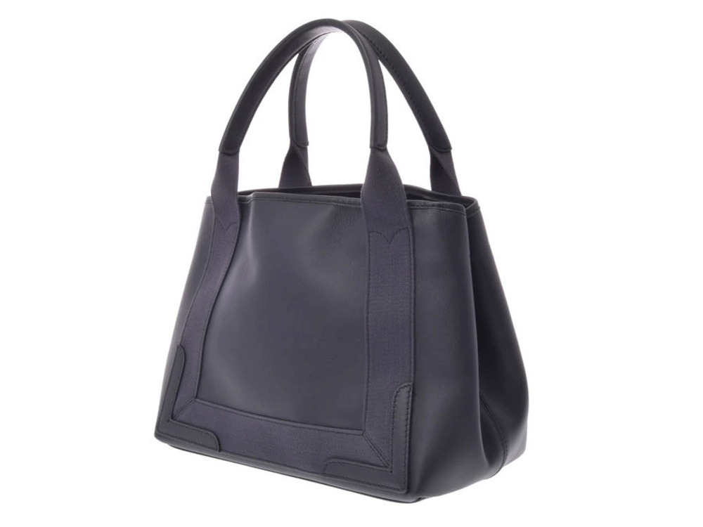 Balenciaga Pouch Gray Navy Card Calfskin Cabas Blue Gray Blue